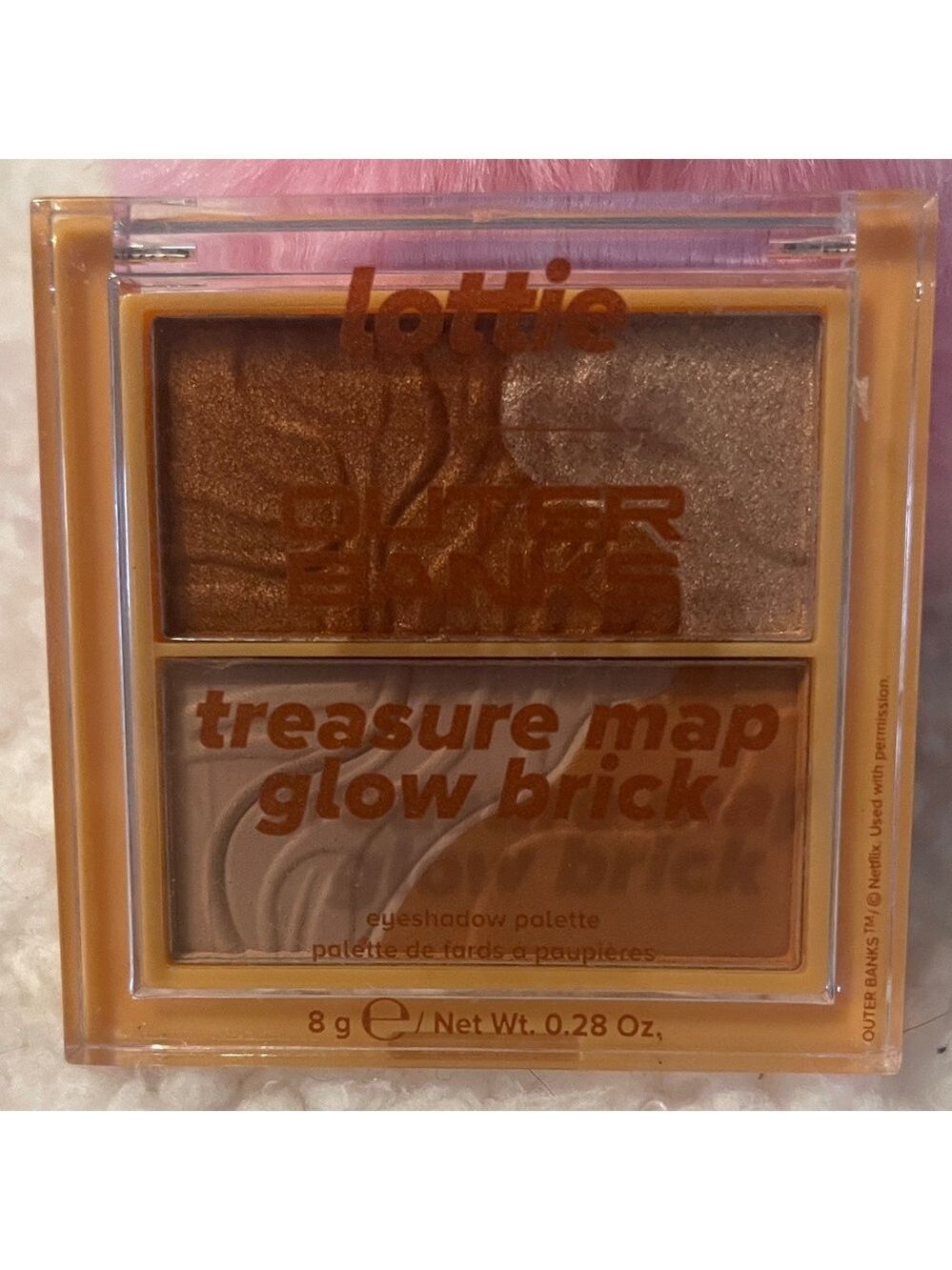 Lottie London Treasure Map Glow Brick - Pink fluff ball key chain. - Picture 2 of 5
